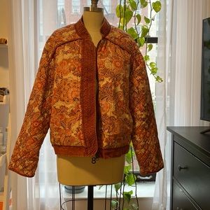 Medium free people reversible quilted floral jacket